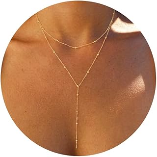 Foxgirl Lariat Gold Y-Shaped Necklace with CZ Beads