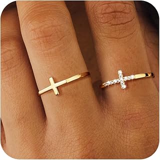 Foxgirl Stackable Cross Gold Rings